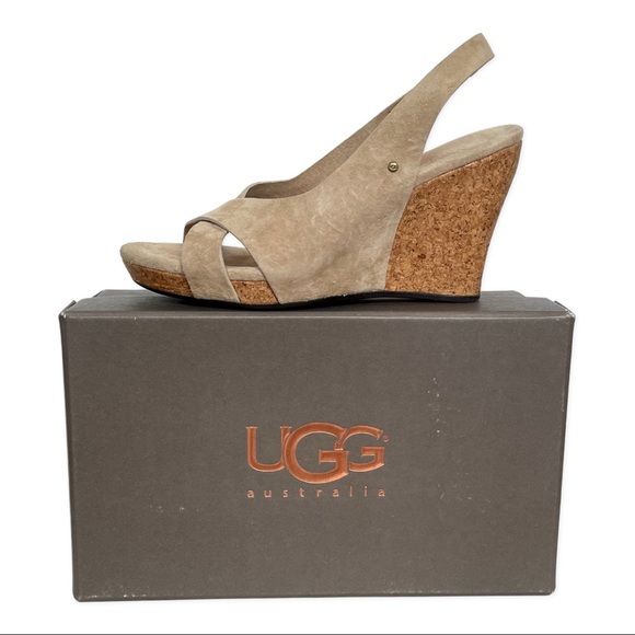 UGG Suede Wedge Sandals - Tan - Picture 2 of 7